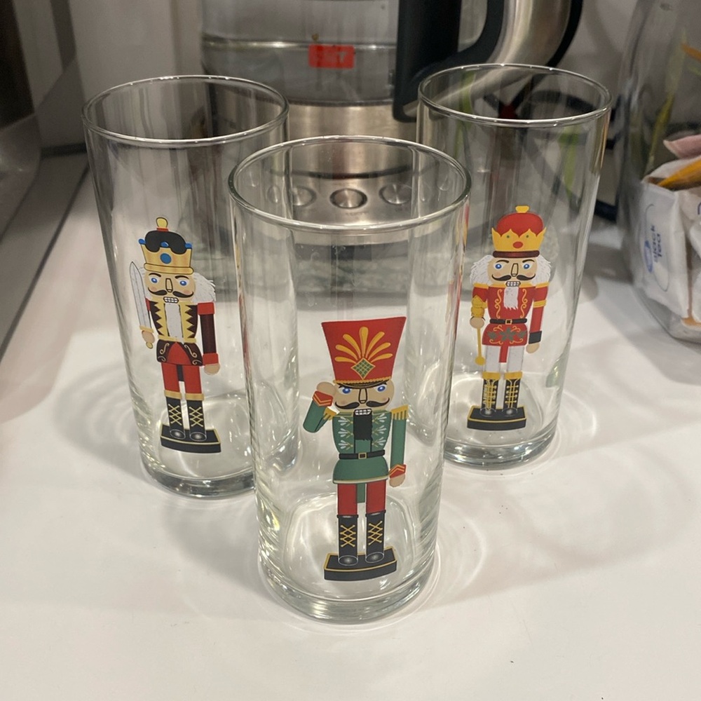 Three Christmas nutcracker in a glass